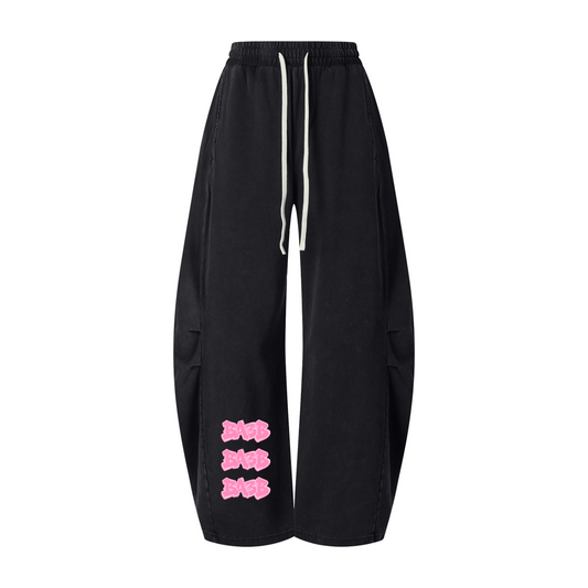 BA3B Unisex Mineral Wash Barrel Leg Pants