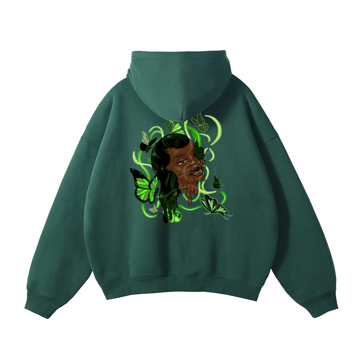 SHE WAS A BUTTERFLY Oversized Fleece Hoodie