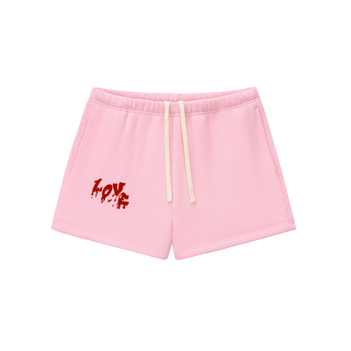 “Bleeding Love” Essential Fleece Drawstring Sweatshorts