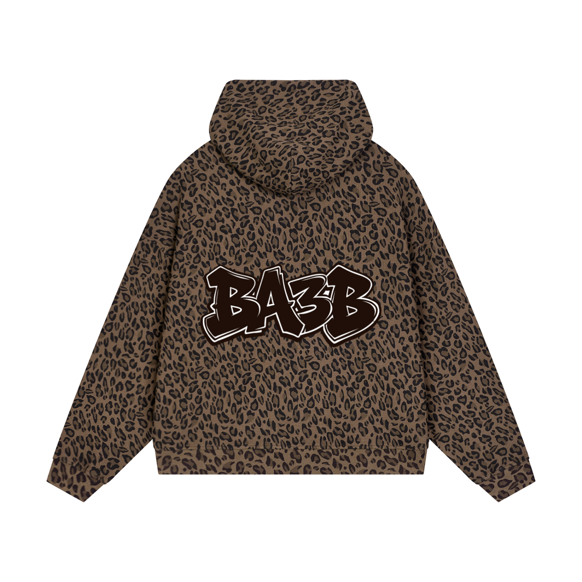 BA3B Unisex Leopard Print Full Zip Hoodie